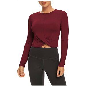 🌸3/$15🌸Large Maroon Long Sleeve Athletic Yoga Activewear Top